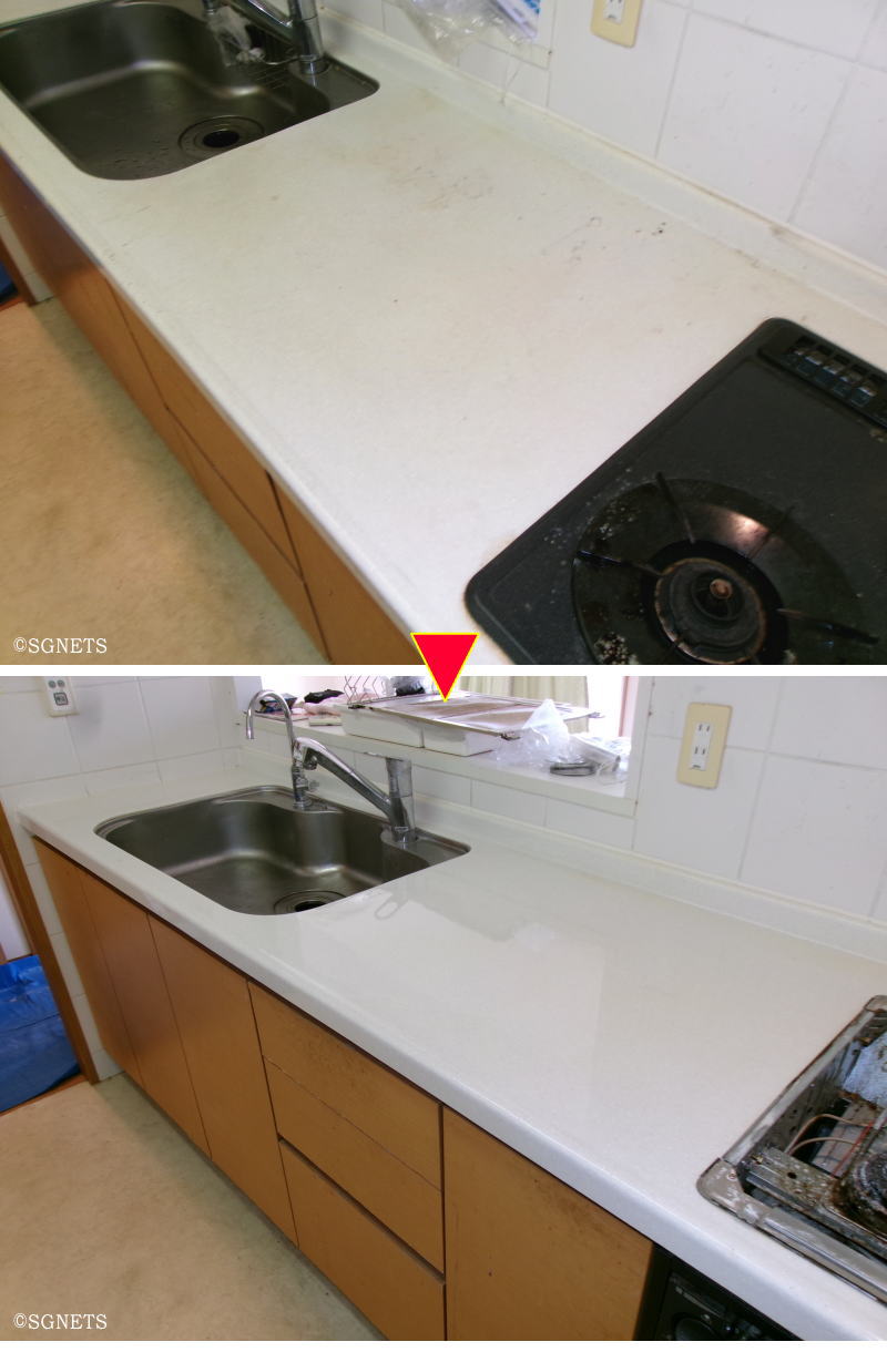 人工大理石補修補修塗装例2