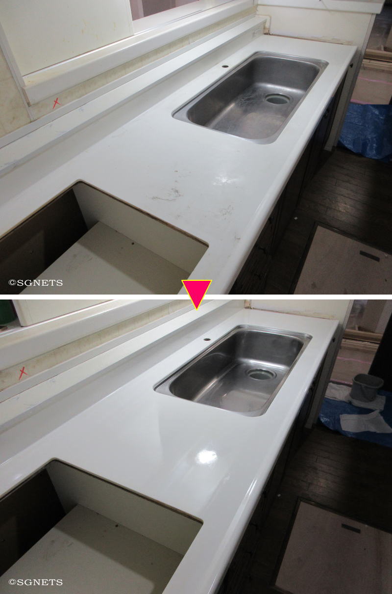 人工大理石補修補修塗装例4